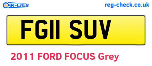 FG11SUV are the vehicle registration plates.