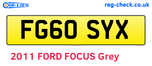 FG60SYX are the vehicle registration plates.