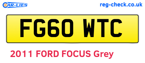 FG60WTC are the vehicle registration plates.