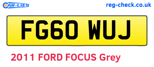 FG60WUJ are the vehicle registration plates.