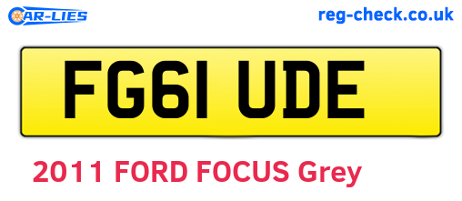 FG61UDE are the vehicle registration plates.