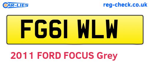 FG61WLW are the vehicle registration plates.