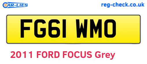 FG61WMO are the vehicle registration plates.