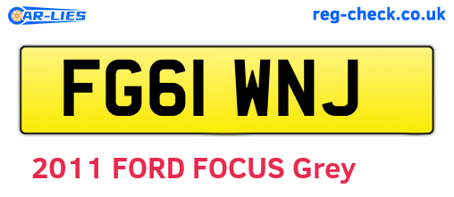 FG61WNJ are the vehicle registration plates.