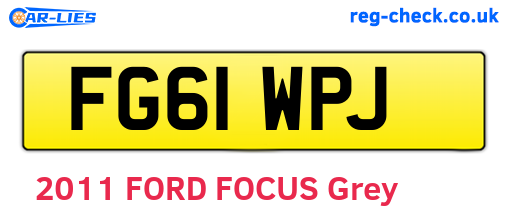 FG61WPJ are the vehicle registration plates.
