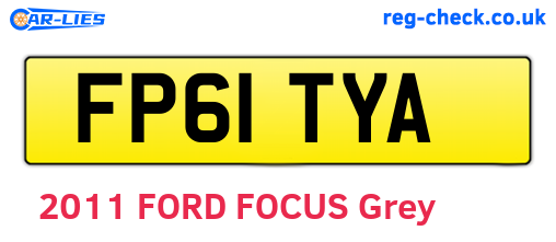 FP61TYA are the vehicle registration plates.