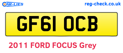 GF61OCB are the vehicle registration plates.