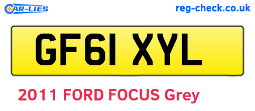 GF61XYL are the vehicle registration plates.