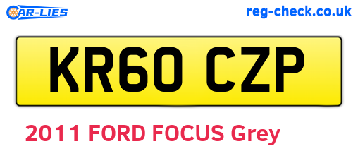 KR60CZP are the vehicle registration plates.