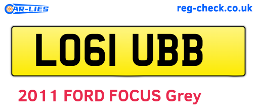 LO61UBB are the vehicle registration plates.