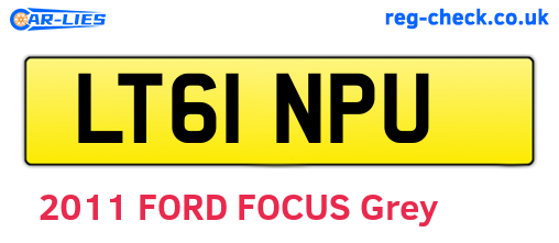 LT61NPU are the vehicle registration plates.