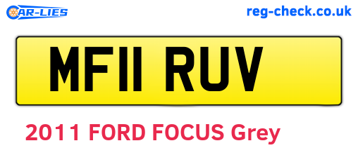 MF11RUV are the vehicle registration plates.