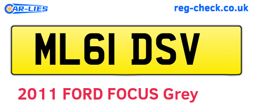 ML61DSV are the vehicle registration plates.