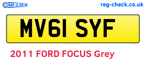 MV61SYF are the vehicle registration plates.