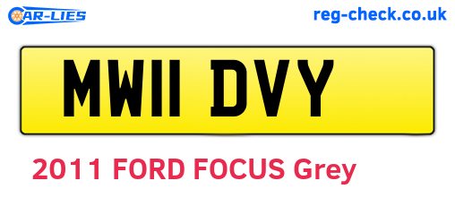 MW11DVY are the vehicle registration plates.
