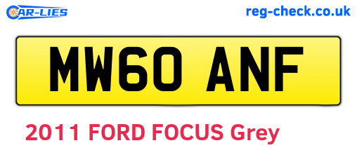 MW60ANF are the vehicle registration plates.