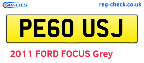 PE60USJ are the vehicle registration plates.