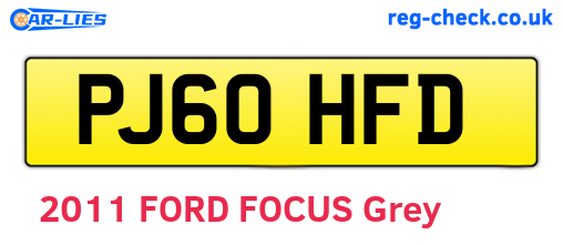 PJ60HFD are the vehicle registration plates.