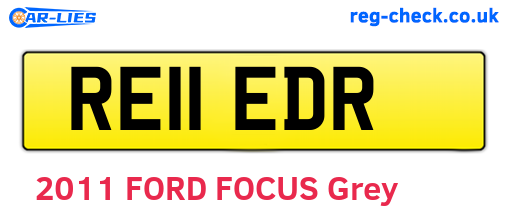 RE11EDR are the vehicle registration plates.