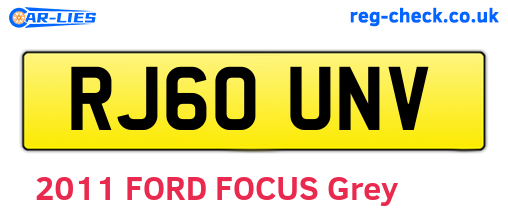 RJ60UNV are the vehicle registration plates.