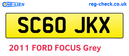 SC60JKX are the vehicle registration plates.