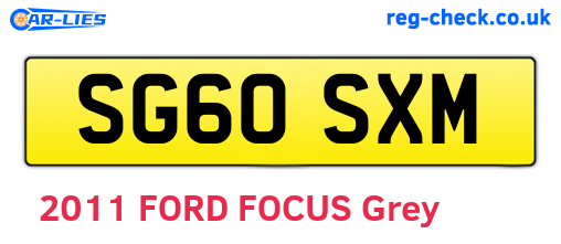 SG60SXM are the vehicle registration plates.