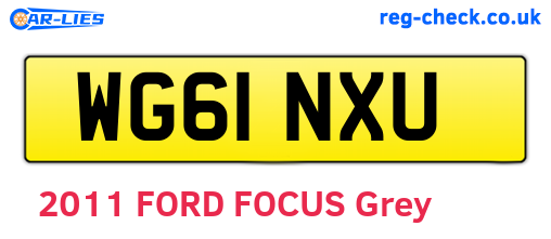 WG61NXU are the vehicle registration plates.