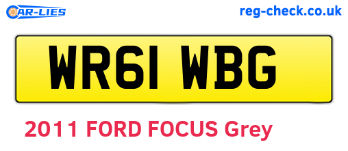 WR61WBG are the vehicle registration plates.