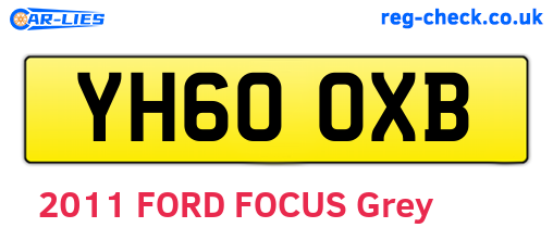 YH60OXB are the vehicle registration plates.