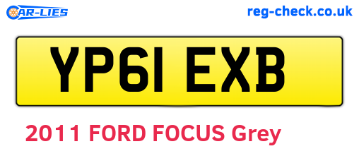 YP61EXB are the vehicle registration plates.