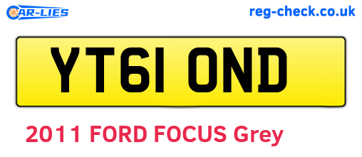 YT61OND are the vehicle registration plates.