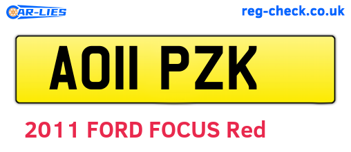 AO11PZK are the vehicle registration plates.