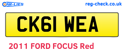 CK61WEA are the vehicle registration plates.