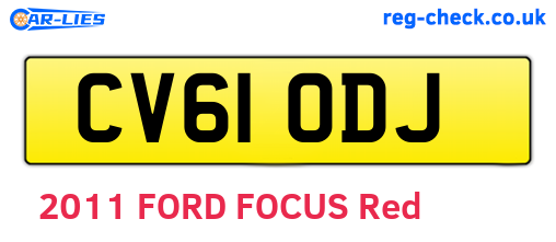 CV61ODJ are the vehicle registration plates.