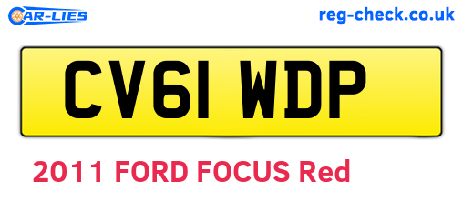 CV61WDP are the vehicle registration plates.
