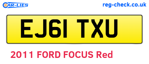 EJ61TXU are the vehicle registration plates.