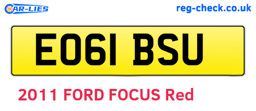 EO61BSU are the vehicle registration plates.