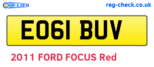 EO61BUV are the vehicle registration plates.