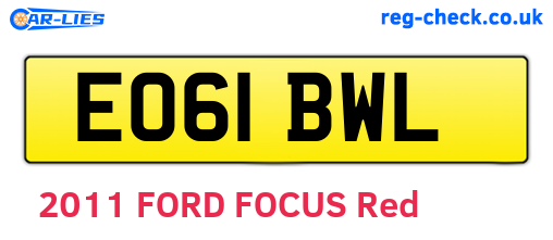 EO61BWL are the vehicle registration plates.