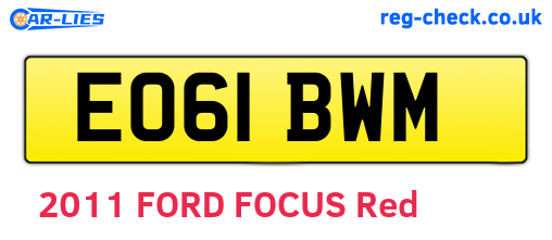 EO61BWM are the vehicle registration plates.