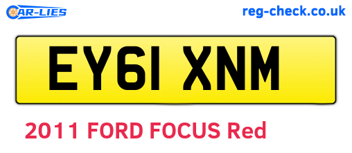 EY61XNM are the vehicle registration plates.