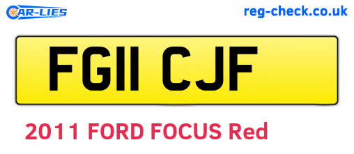 FG11CJF are the vehicle registration plates.