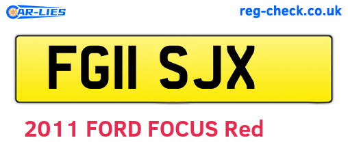FG11SJX are the vehicle registration plates.