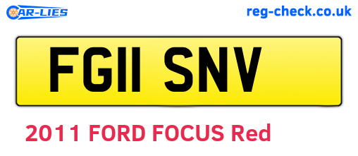 FG11SNV are the vehicle registration plates.