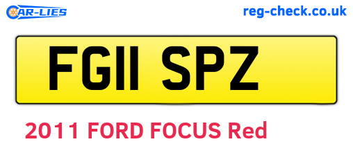 FG11SPZ are the vehicle registration plates.