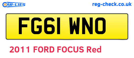 FG61WNO are the vehicle registration plates.