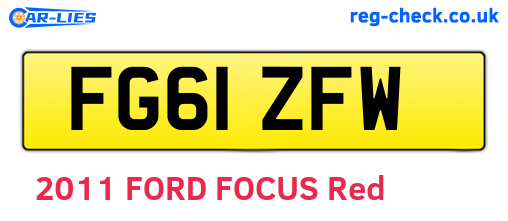 FG61ZFW are the vehicle registration plates.