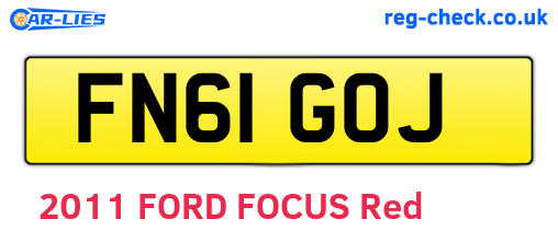 FN61GOJ are the vehicle registration plates.