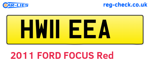 HW11EEA are the vehicle registration plates.