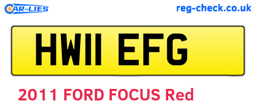 HW11EFG are the vehicle registration plates.